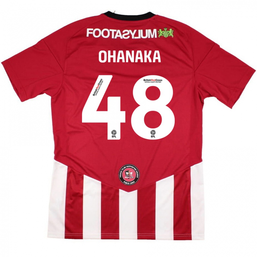 Niño Camiseta Santino Ohanaka #48 Rojo Blanco 1ª Equipación 2024/25 La Camisa Chile