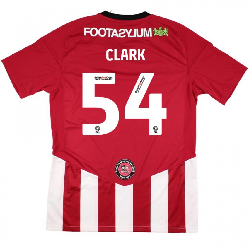 Niño Camiseta Max Clark #54 Rojo Blanco 1ª Equipación 2024/25 La Camisa Chile