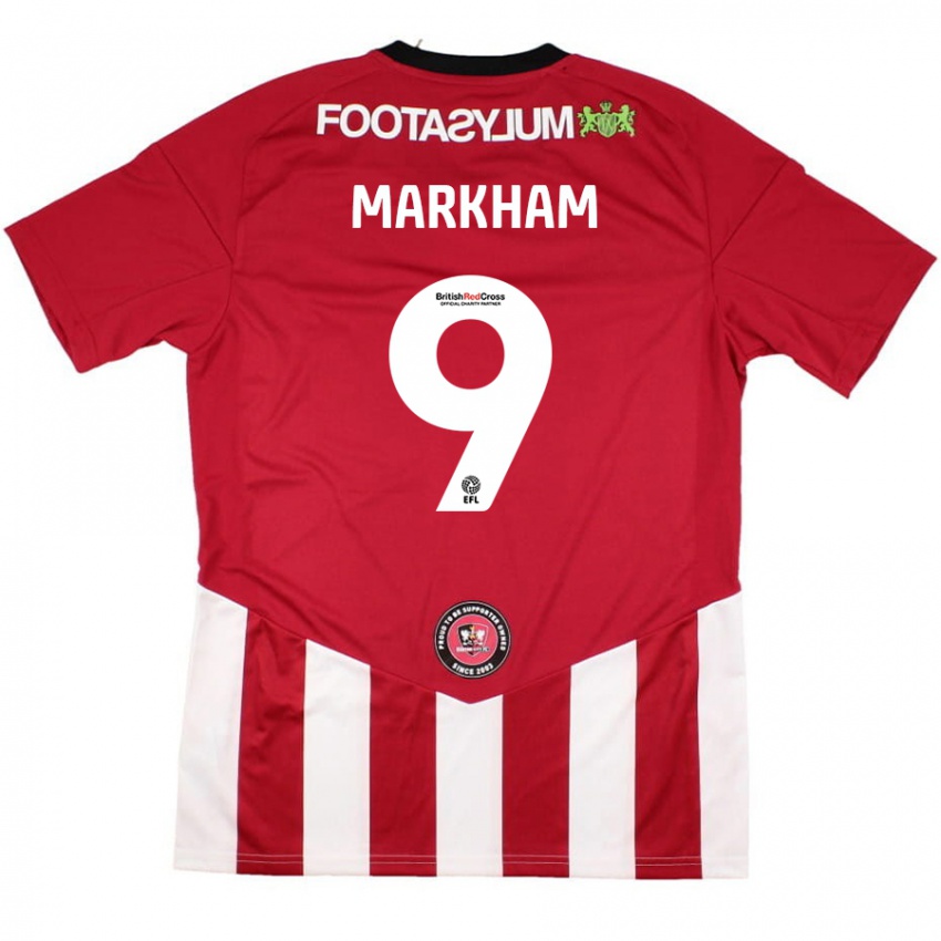 Niño Camiseta Jenna Markham #9 Rojo Blanco 1ª Equipación 2024/25 La Camisa Chile