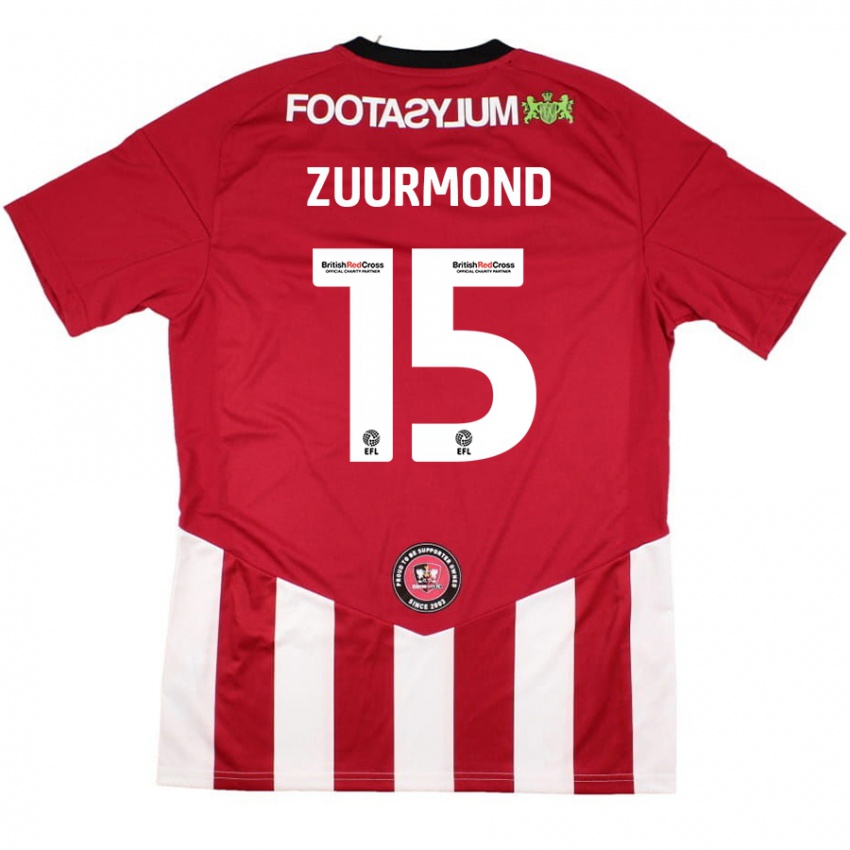 Niño Camiseta Ishbel Zuurmond #15 Rojo Blanco 1ª Equipación 2024/25 La Camisa Chile