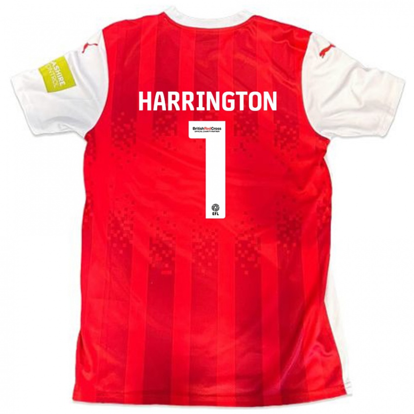 Niño Camiseta David Harrington #1 Rojo Blanco 1ª Equipación 2024/25 La Camisa Chile