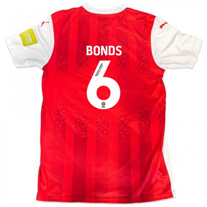 Niño Camiseta Elliot Bonds #6 Rojo Blanco 1ª Equipación 2024/25 La Camisa Chile