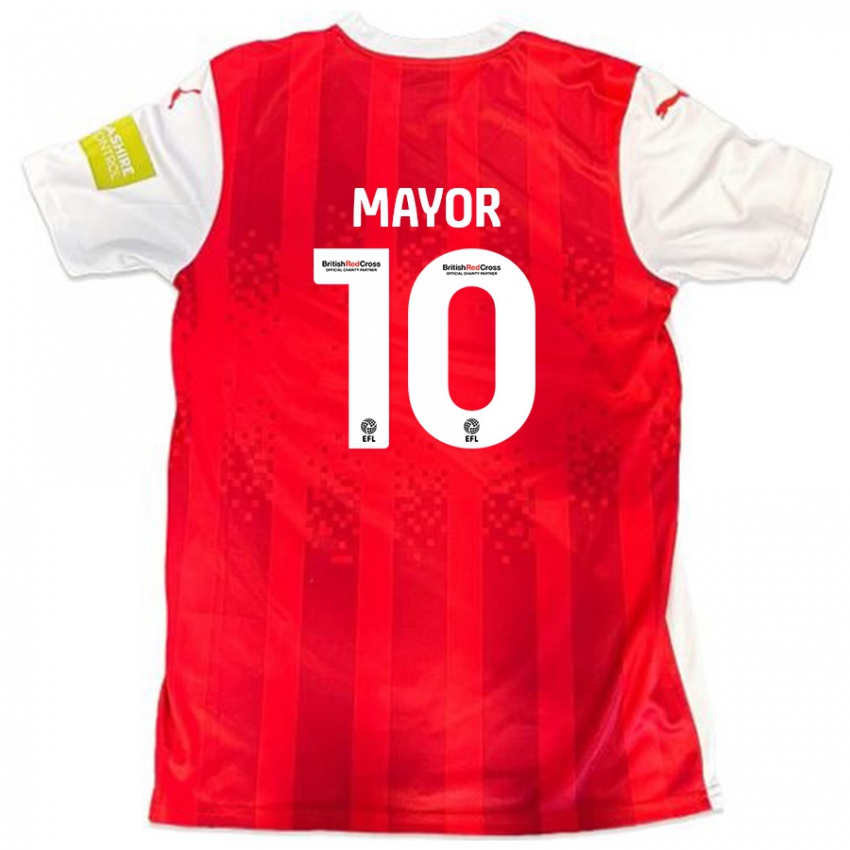 Niño Camiseta Danny Mayor #10 Rojo Blanco 1ª Equipación 2024/25 La Camisa Chile