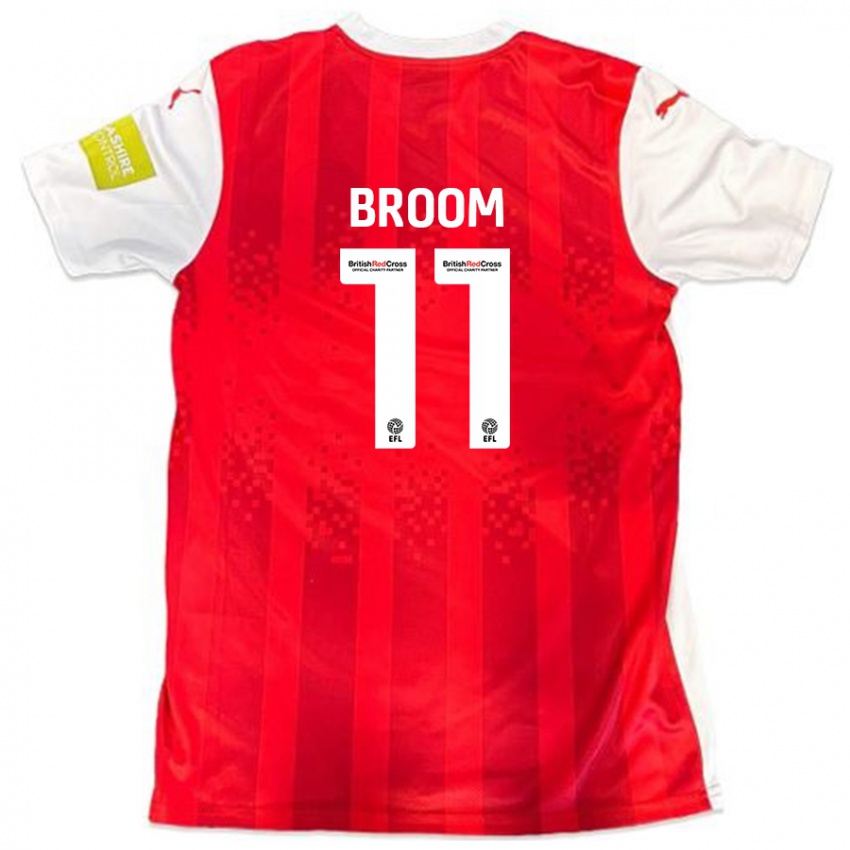 Niño Camiseta Ryan Broom #11 Rojo Blanco 1ª Equipación 2024/25 La Camisa Chile