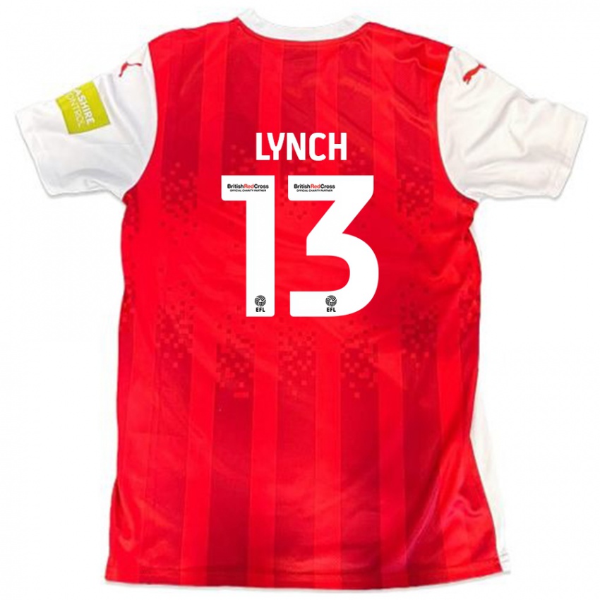 Niño Camiseta Jay Lynch #13 Rojo Blanco 1ª Equipación 2024/25 La Camisa Chile