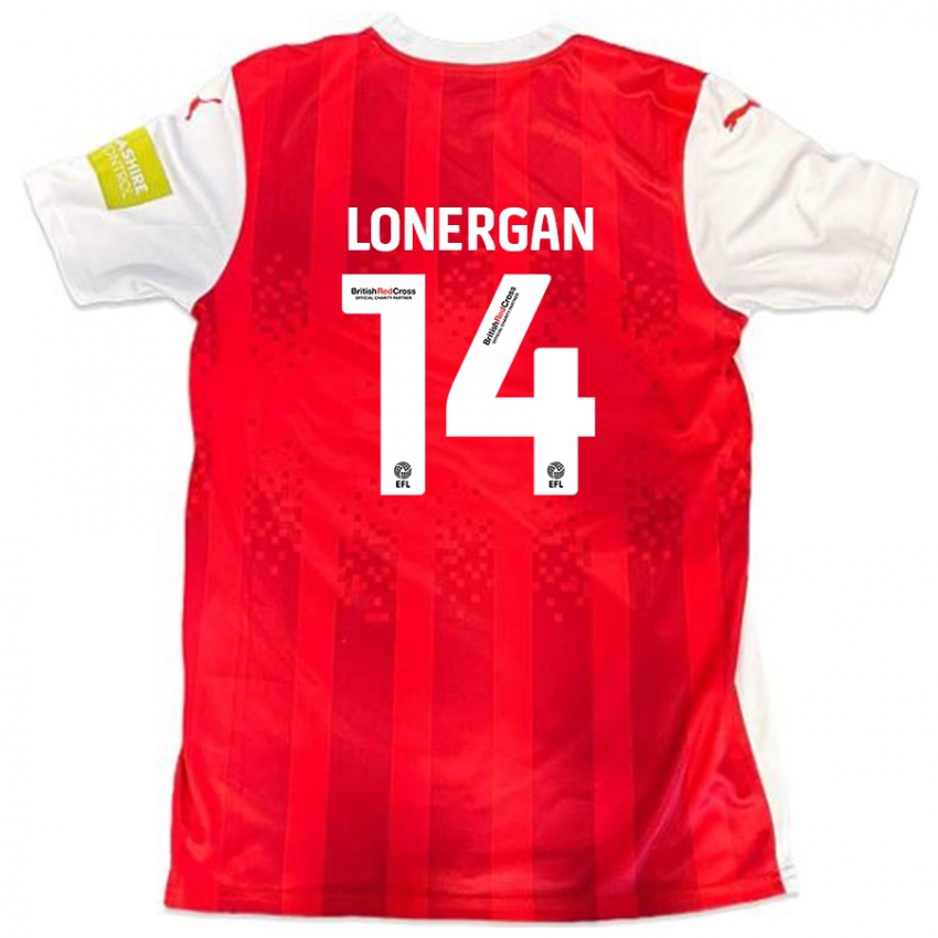 Niño Camiseta Tommy Lonergan #14 Rojo Blanco 1ª Equipación 2024/25 La Camisa Chile