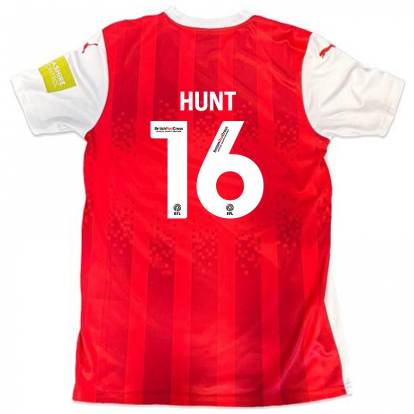 Niño Camiseta Mackenzie Hunt #16 Rojo Blanco 1ª Equipación 2024/25 La Camisa Chile