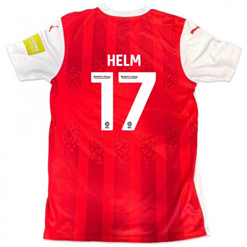 Niño Camiseta Mark Helm #17 Rojo Blanco 1ª Equipación 2024/25 La Camisa Chile