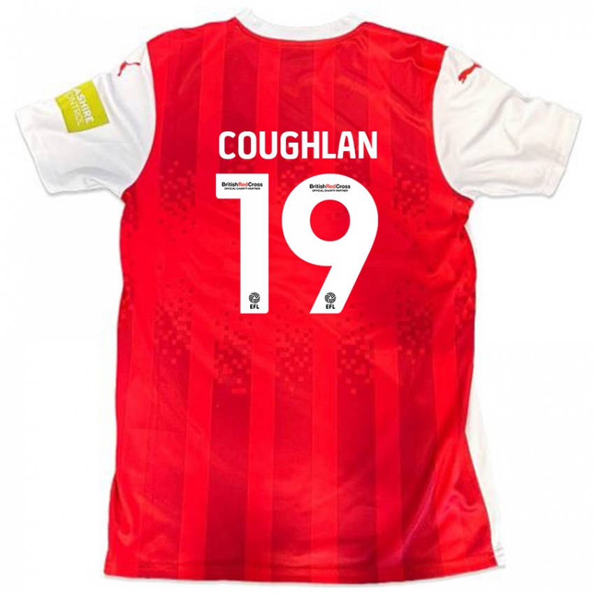 Niño Camiseta Ronan Coughlan #19 Rojo Blanco 1ª Equipación 2024/25 La Camisa Chile