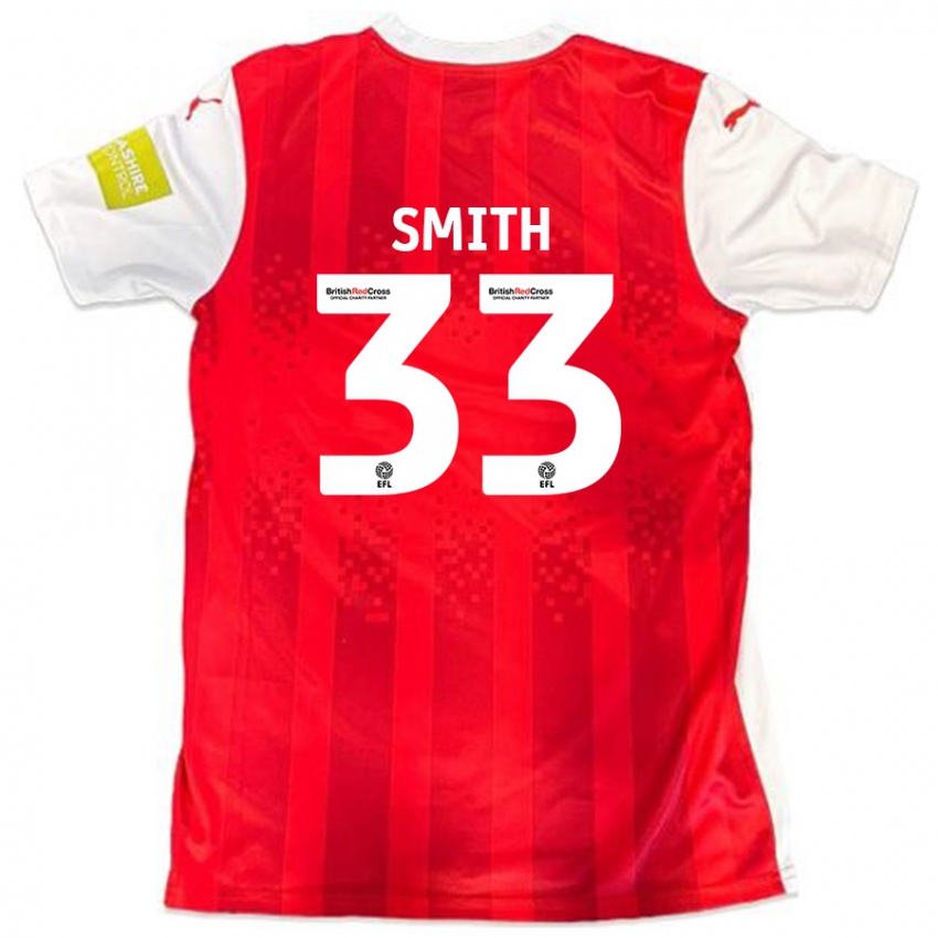 Niño Camiseta Pele Smith #33 Rojo Blanco 1ª Equipación 2024/25 La Camisa Chile