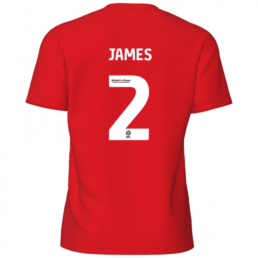 Niño Camiseta Tom James #2 Rojo 1ª Equipación 2024/25 La Camisa Chile