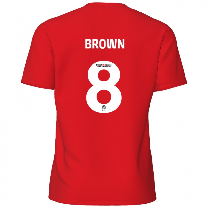 Niño Camiseta Jordan Brown #8 Rojo 1ª Equipación 2024/25 La Camisa Chile