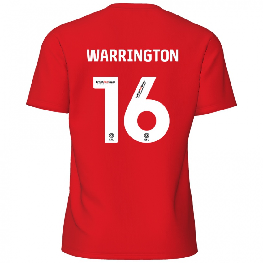 Niño Camiseta Lewis Warrington #16 Rojo 1ª Equipación 2024/25 La Camisa Chile