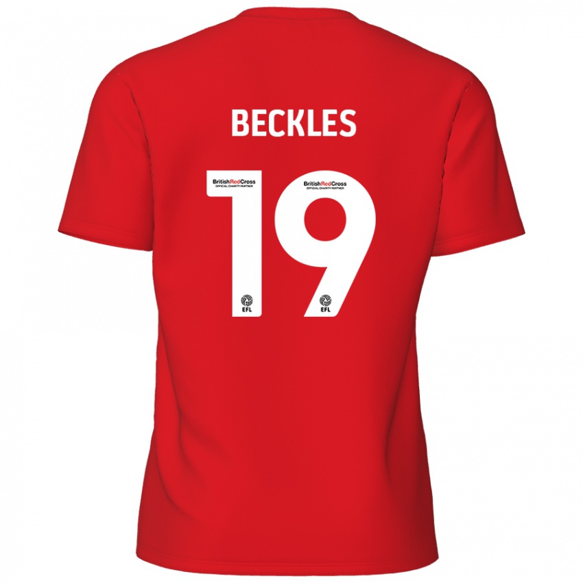 Niño Camiseta Omar Beckles #19 Rojo 1ª Equipación 2024/25 La Camisa Chile