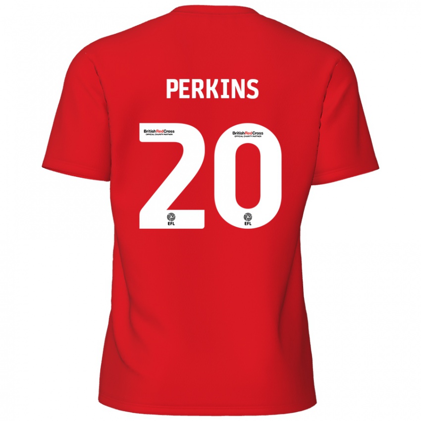 Niño Camiseta Sonny Perkins #20 Rojo 1ª Equipación 2024/25 La Camisa Chile