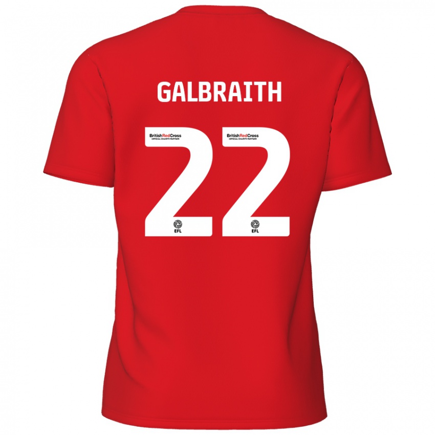 Niño Camiseta Ethan Galbraith #22 Rojo 1ª Equipación 2024/25 La Camisa Chile