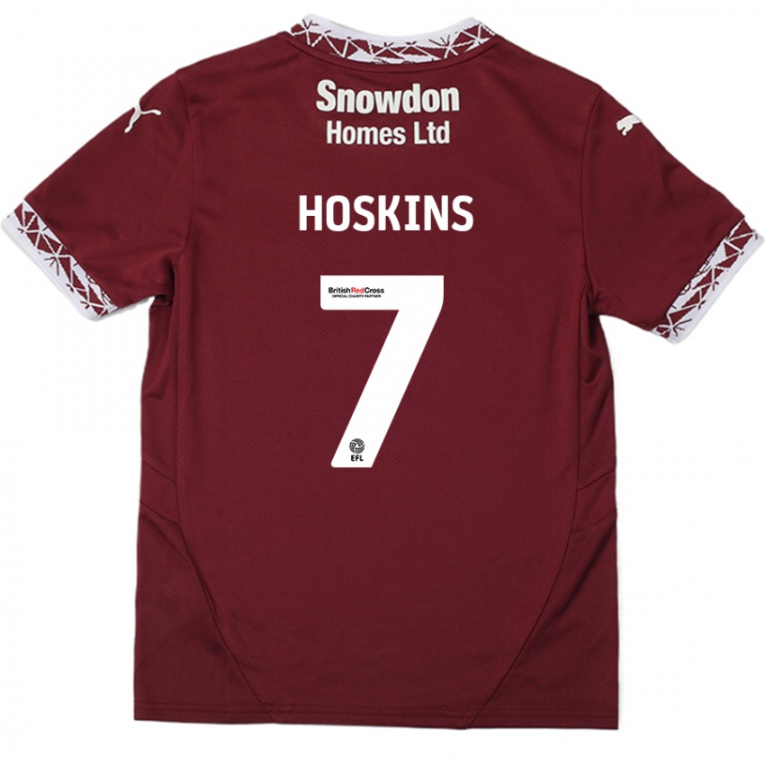 Niño Camiseta Sam Hoskins #7 Borgoña 1ª Equipación 2024/25 La Camisa Chile