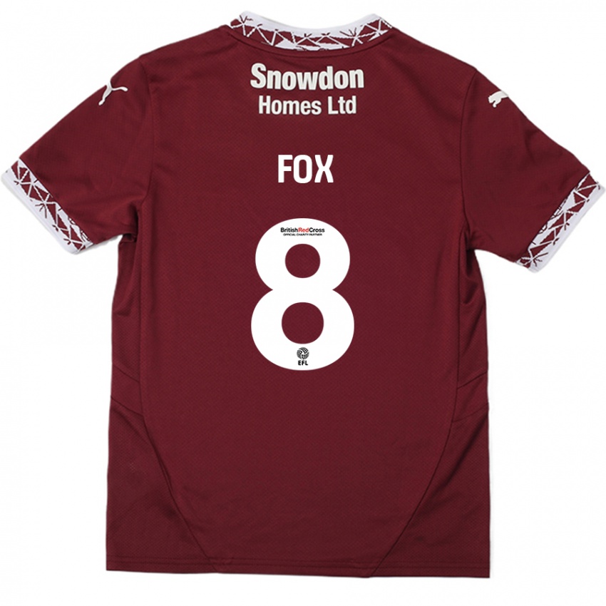 Niño Camiseta Ben Fox #8 Borgoña 1ª Equipación 2024/25 La Camisa Chile