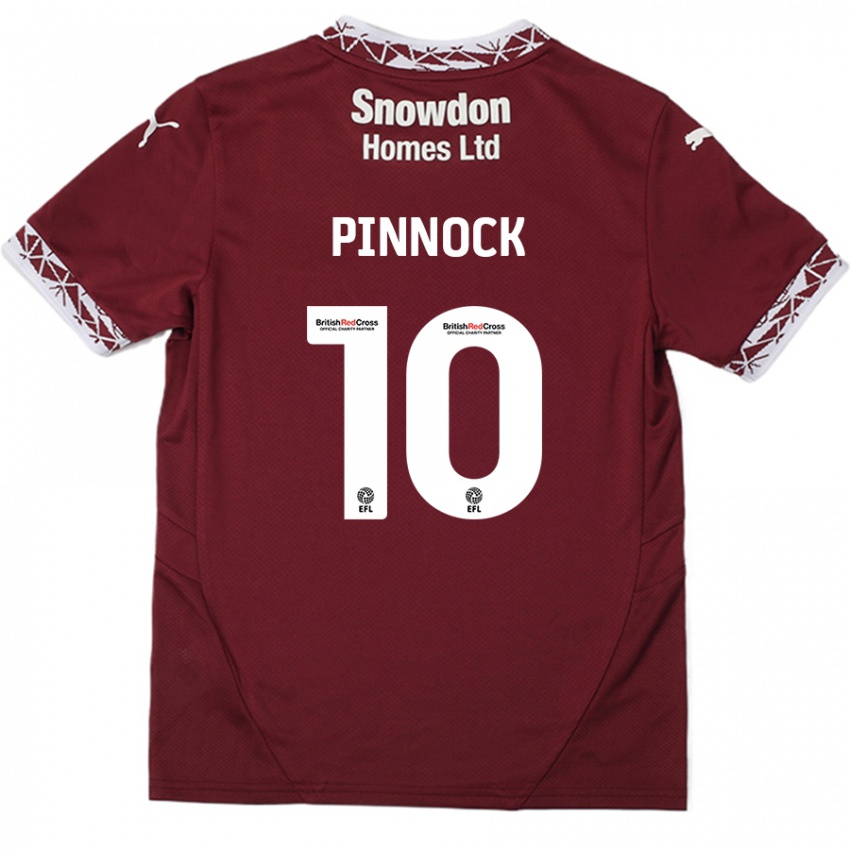 Niño Camiseta Mitch Pinnock #10 Borgoña 1ª Equipación 2024/25 La Camisa Chile