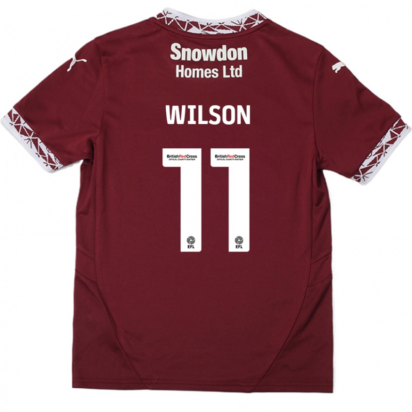 Niño Camiseta James Wilson #11 Borgoña 1ª Equipación 2024/25 La Camisa Chile