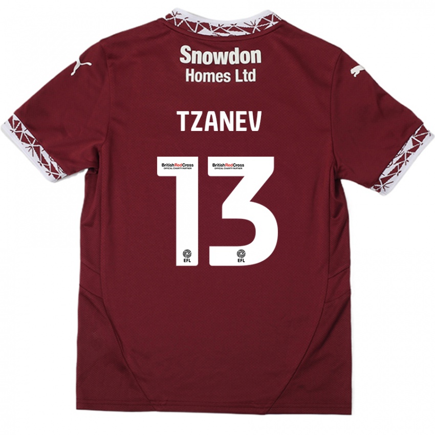 Niño Camiseta Nik Tzanev #13 Borgoña 1ª Equipación 2024/25 La Camisa Chile