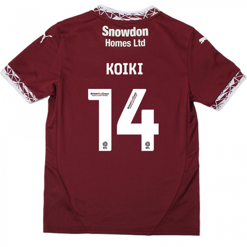 Niño Camiseta Ali Koiki #14 Borgoña 1ª Equipación 2024/25 La Camisa Chile