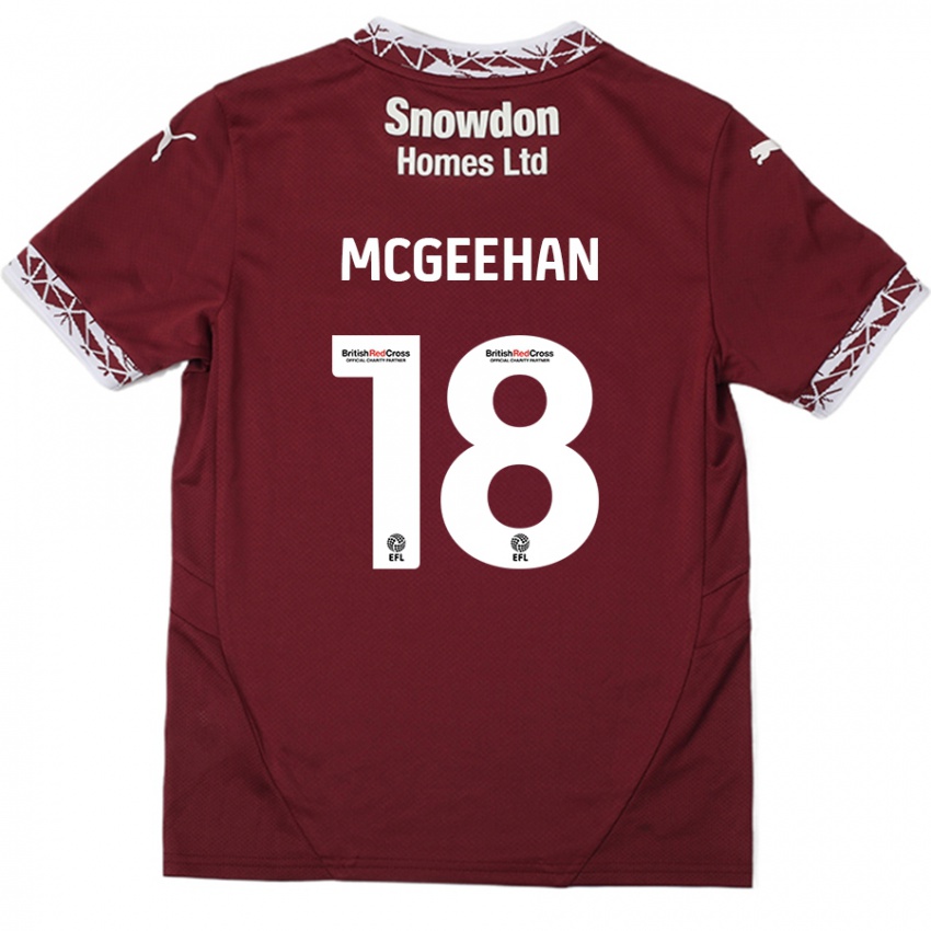 Niño Camiseta Cameron Mcgeehan #18 Borgoña 1ª Equipación 2024/25 La Camisa Chile