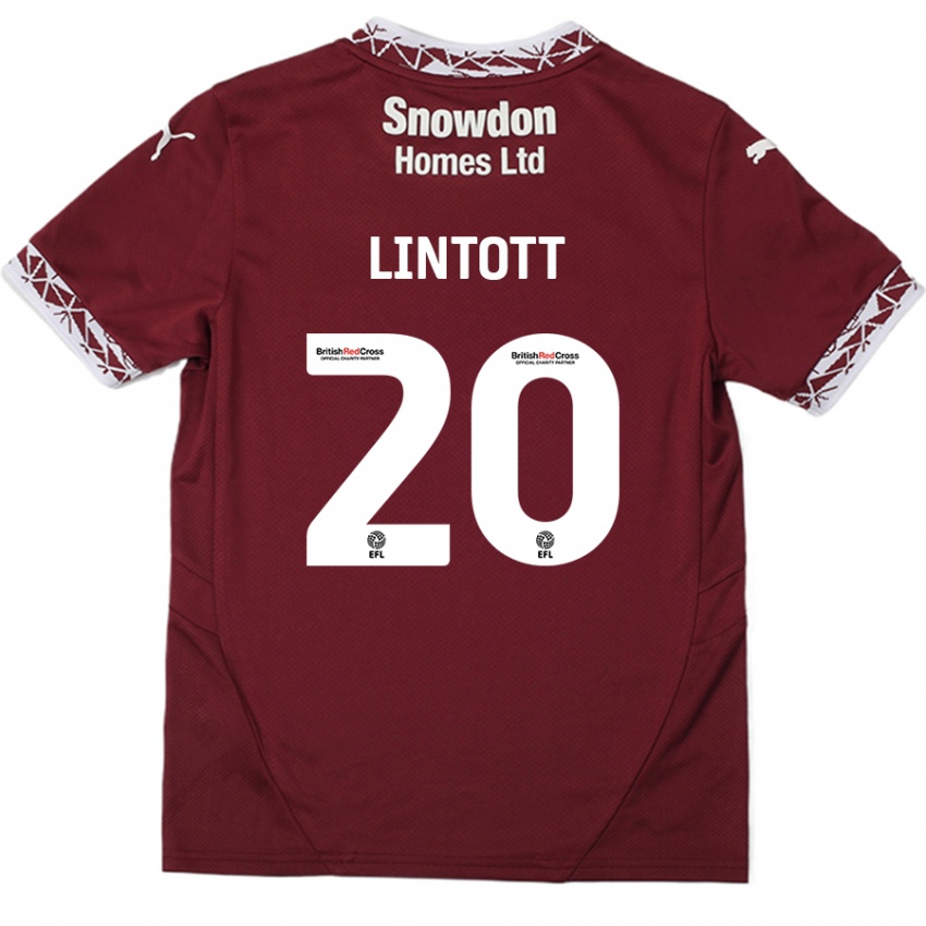 Niño Camiseta Harvey Lintott #20 Borgoña 1ª Equipación 2024/25 La Camisa Chile