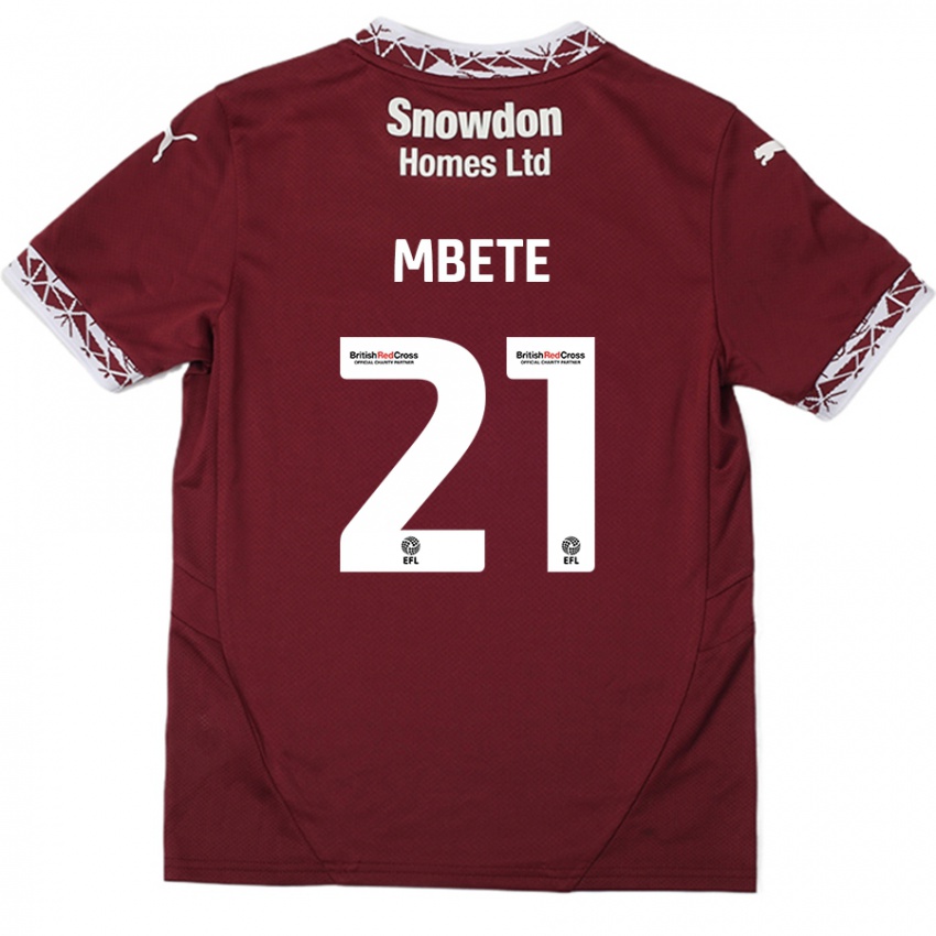 Niño Camiseta Luke Mbete #21 Borgoña 1ª Equipación 2024/25 La Camisa Chile