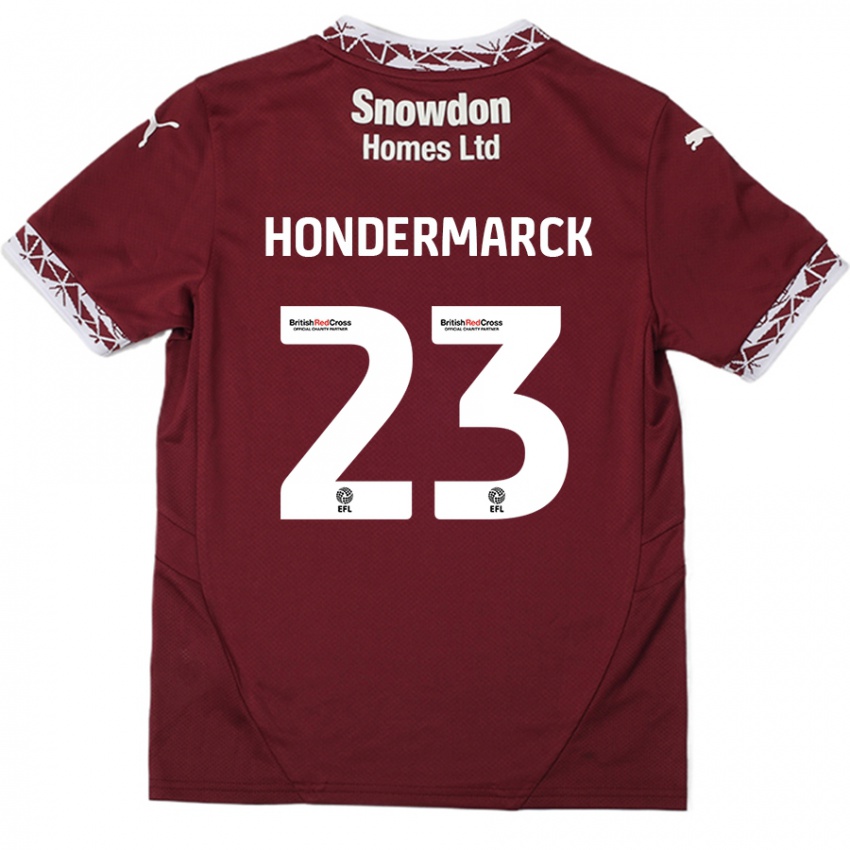 Niño Camiseta William Hondermarck #23 Borgoña 1ª Equipación 2024/25 La Camisa Chile