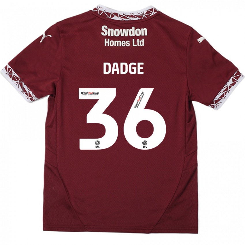 Niño Camiseta James Dadge #36 Borgoña 1ª Equipación 2024/25 La Camisa Chile