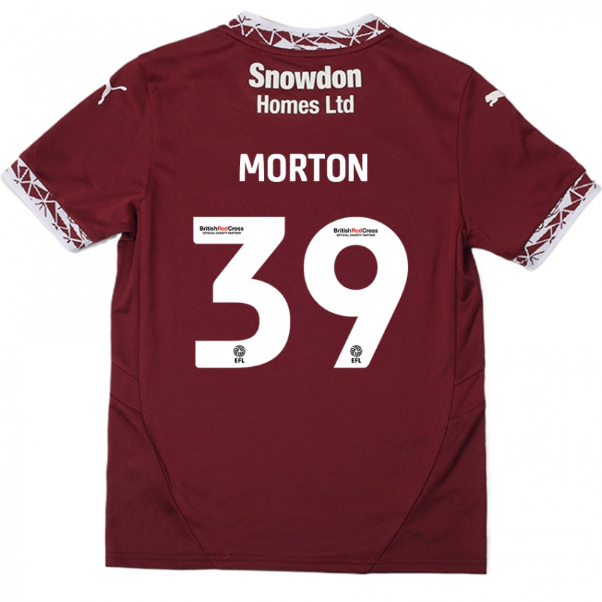 Niño Camiseta Callum Morton #39 Borgoña 1ª Equipación 2024/25 La Camisa Chile