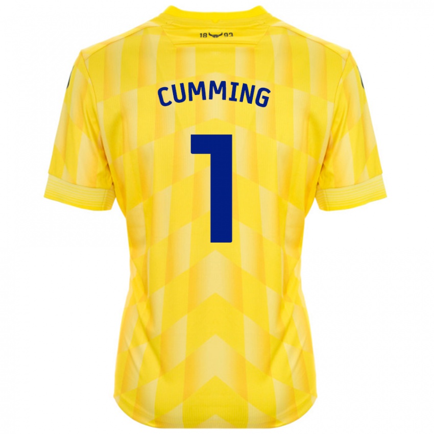 Niño Camiseta Jamie Cumming #1 Amarillo 1ª Equipación 2024/25 La Camisa Chile