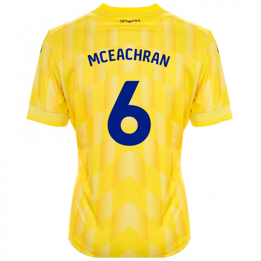 Niño Camiseta Josh Mceachran #6 Amarillo 1ª Equipación 2024/25 La Camisa Chile