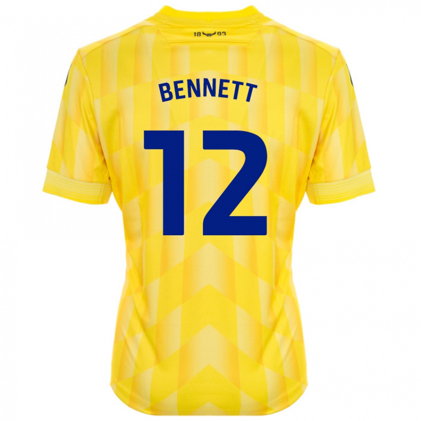 Niño Camiseta Joe Bennett #12 Amarillo 1ª Equipación 2024/25 La Camisa Chile