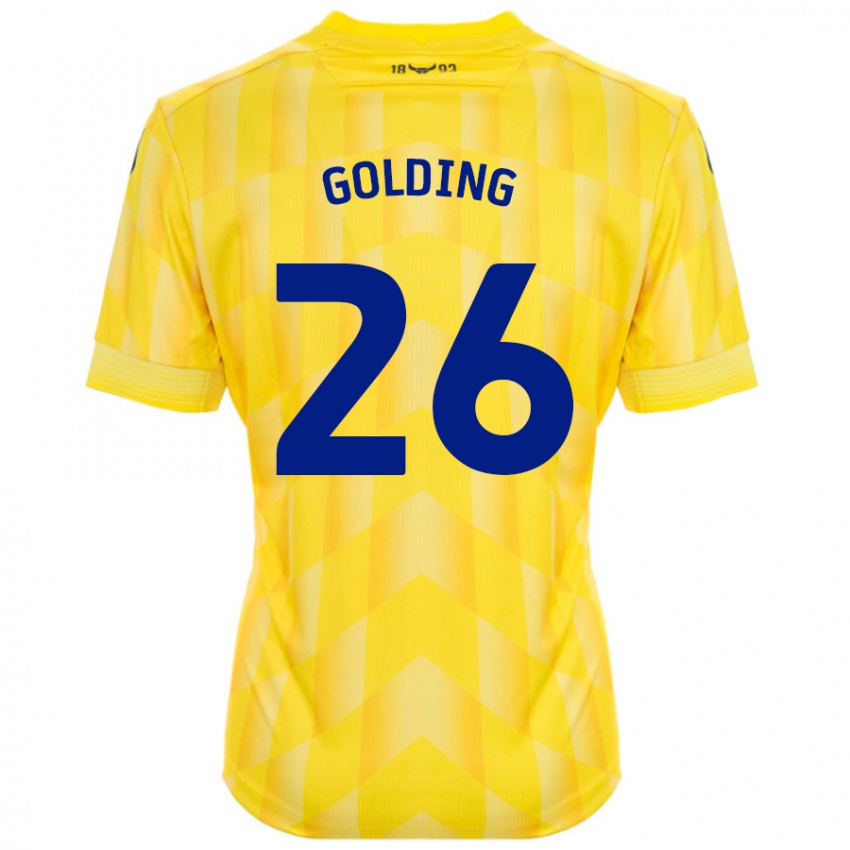 Niño Camiseta James Golding #26 Amarillo 1ª Equipación 2024/25 La Camisa Chile