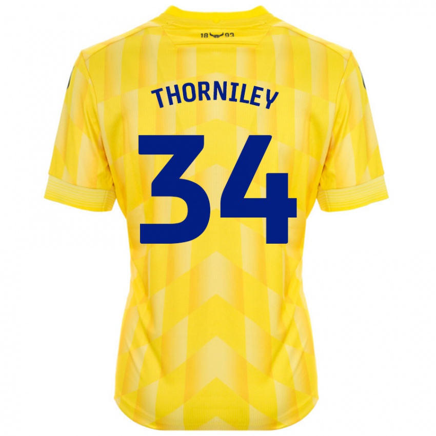 Niño Camiseta Jordan Thorniley #34 Amarillo 1ª Equipación 2024/25 La Camisa Chile