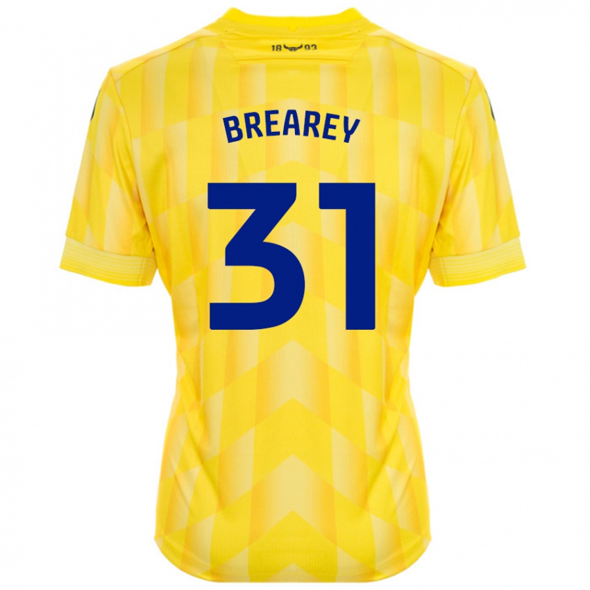 Niño Camiseta Eddie Brearey #31 Amarillo 1ª Equipación 2024/25 La Camisa Chile