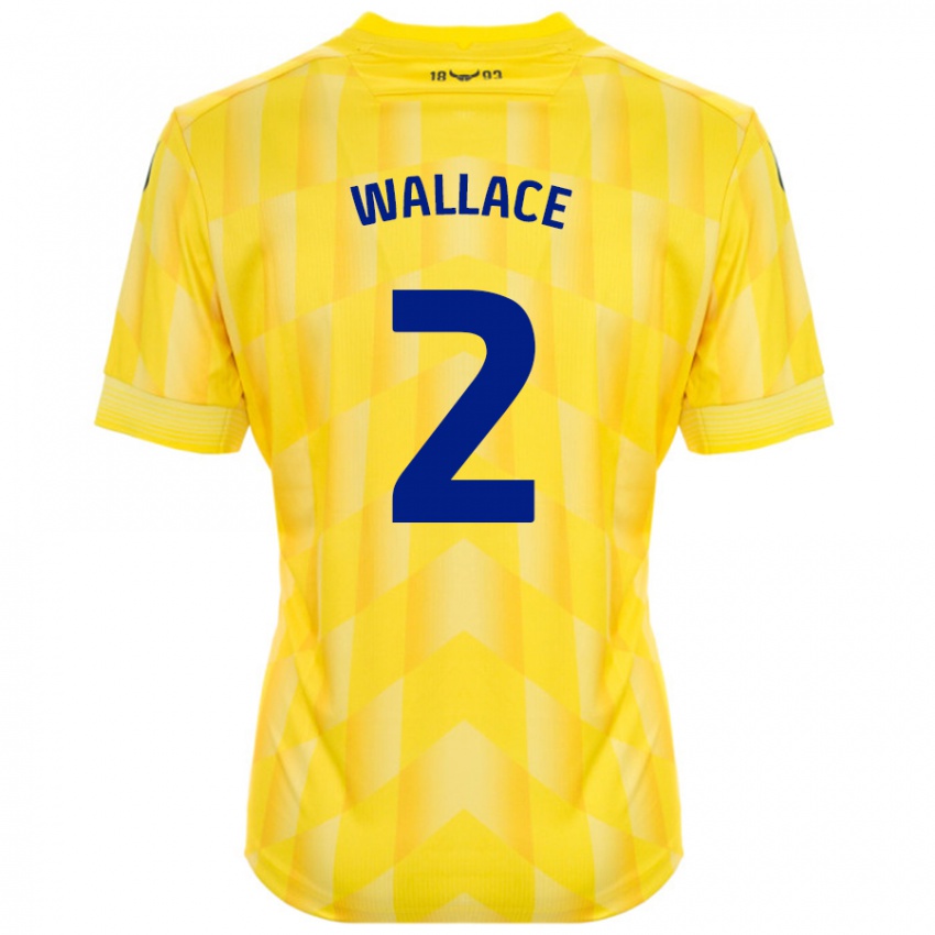 Niño Camiseta Emily Wallace #2 Amarillo 1ª Equipación 2024/25 La Camisa Chile