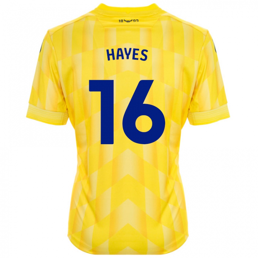 Niño Camiseta Georgia Hayes #16 Amarillo 1ª Equipación 2024/25 La Camisa Chile