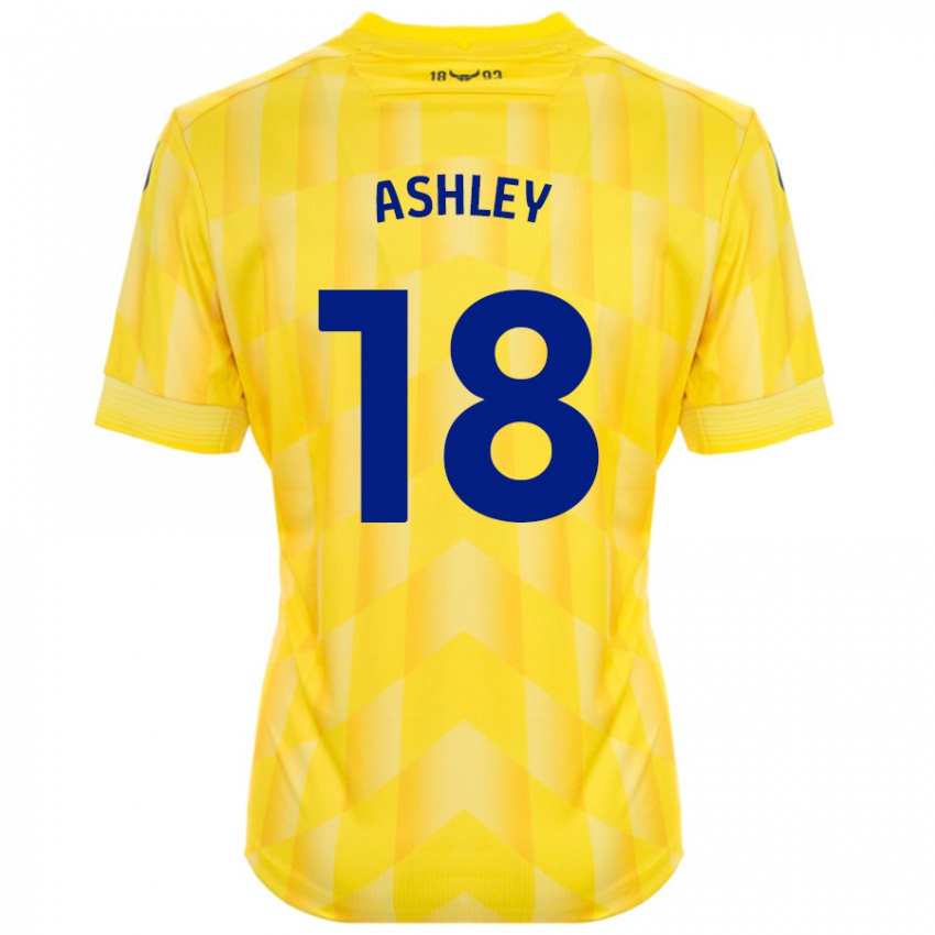 Niño Camiseta Alex Ashley #18 Amarillo 1ª Equipación 2024/25 La Camisa Chile