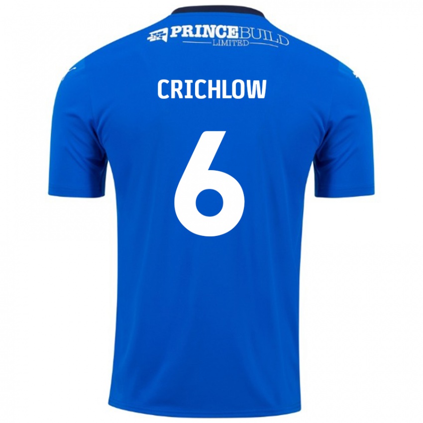 Niño Camiseta Romoney Crichlow #6 Azul Blanco 1ª Equipación 2024/25 La Camisa Chile