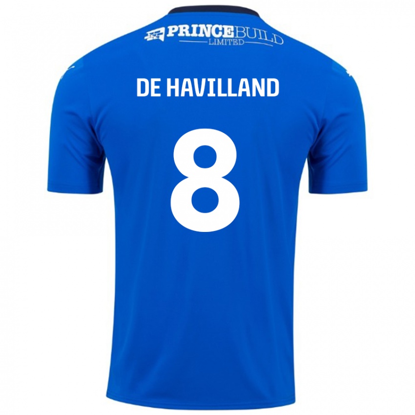 Niño Camiseta Ryan De Havilland #8 Azul Blanco 1ª Equipación 2024/25 La Camisa Chile