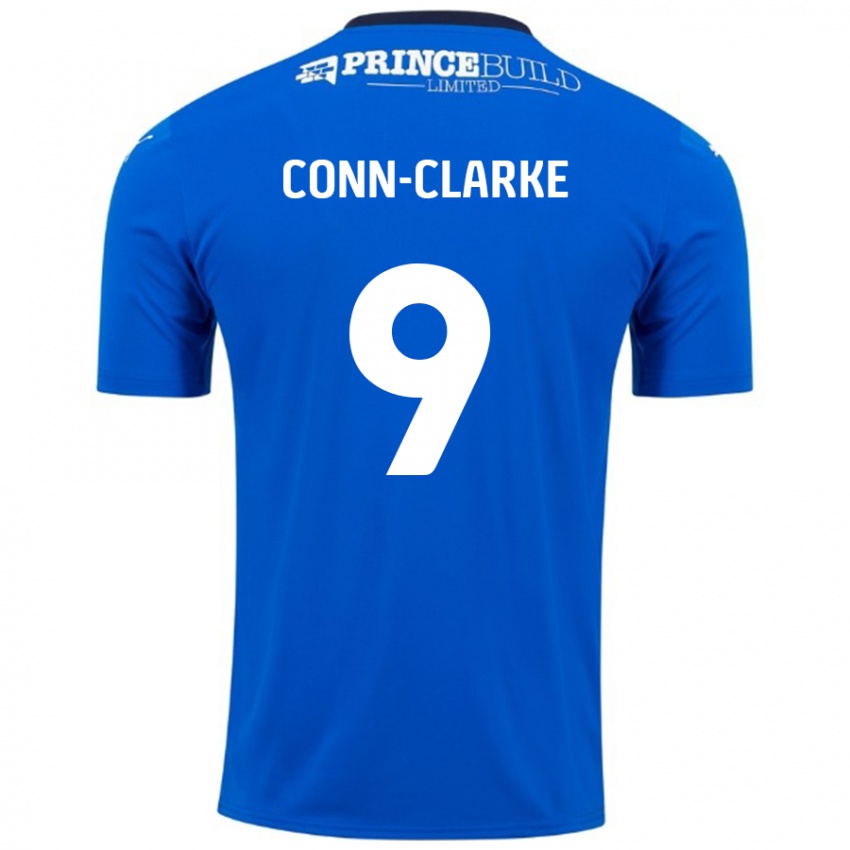 Niño Camiseta Chris Conn-Clarke #9 Azul Blanco 1ª Equipación 2024/25 La Camisa Chile