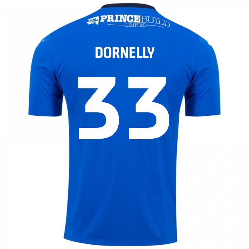 Niño Camiseta James Dornelly #33 Azul Blanco 1ª Equipación 2024/25 La Camisa Chile