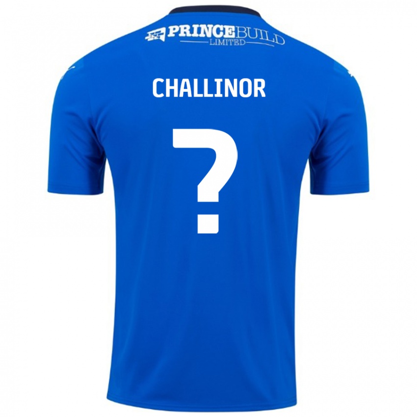 Niño Camiseta Ben Challinor #0 Azul Blanco 1ª Equipación 2024/25 La Camisa Chile