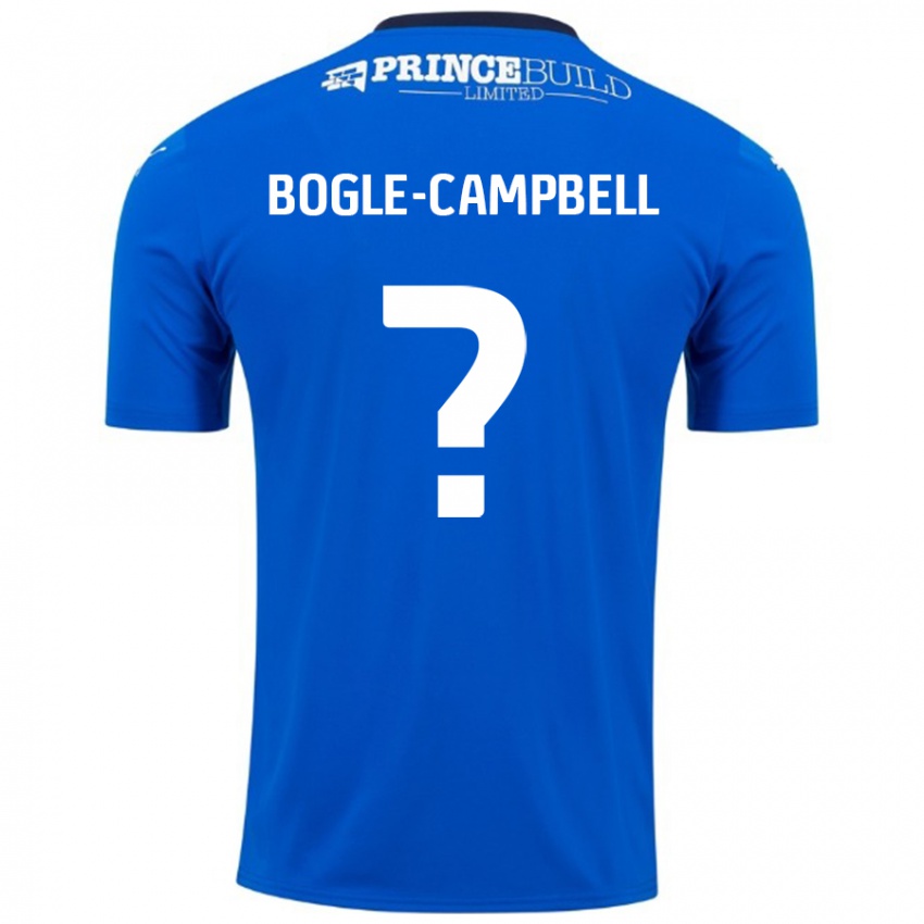 Niño Camiseta Ma'kel Bogle-Campbell #0 Azul Blanco 1ª Equipación 2024/25 La Camisa Chile