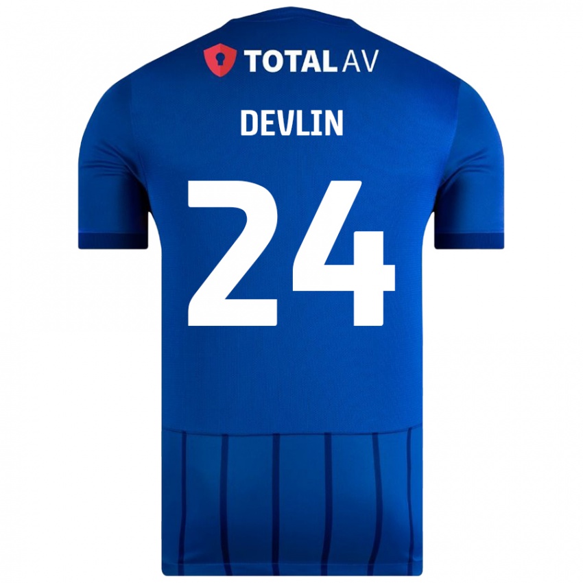 Niño Camiseta Terry Devlin #24 Azul 1ª Equipación 2024/25 La Camisa Chile