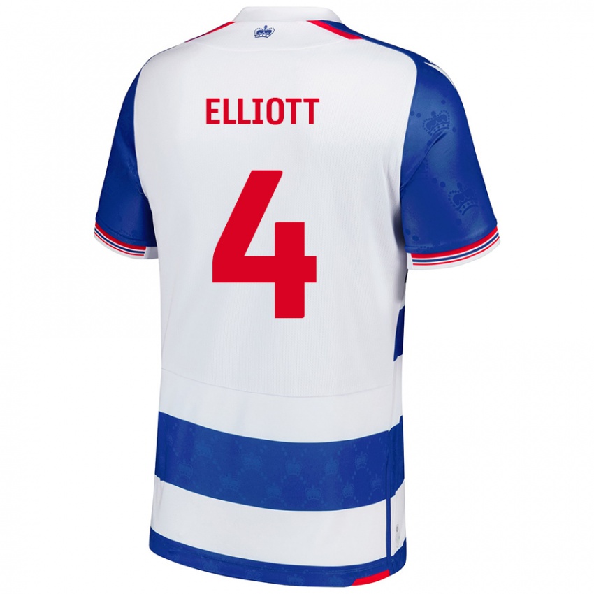 Niño Camiseta Ben Elliott #4 Azul Blanco 1ª Equipación 2024/25 La Camisa Chile