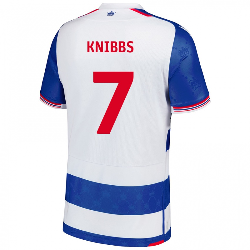 Niño Camiseta Harvey Knibbs #7 Azul Blanco 1ª Equipación 2024/25 La Camisa Chile